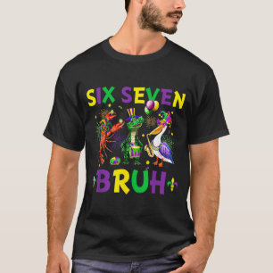 Six Seven Bruh Meme Alligator Crawfish Pelican Mar T-Shirt