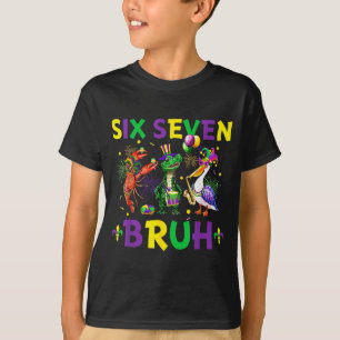 Six Seven Bruh Meme Alligator Crawfish Pelican Mar T-Shirt