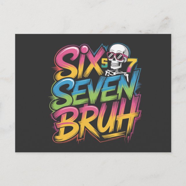 six seven bruh postcard (Front)