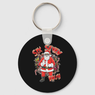 Six Seven Bruh Santa Funny 67 Six Seven Meme Chris Key Ring