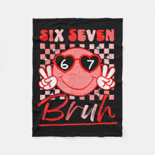 Six Seven Bruh Smile 6 7 Meme Valentines Day Girls Fleece Blanket