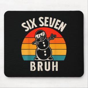 Six Seven Bruh Snowman 67 Meme Six Seven Christmas Mouse Mat