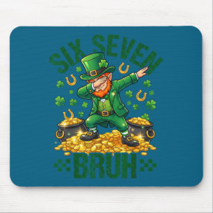 Six seven bruh st patrick's day shamrocks 67 mouse mat