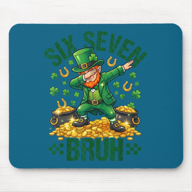 Six seven bruh st patrick's day shamrocks 67 mouse mat (Front)
