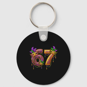 Six Seven Carnaval Festival 67 Meme Funny Mardi Gr Key Ring