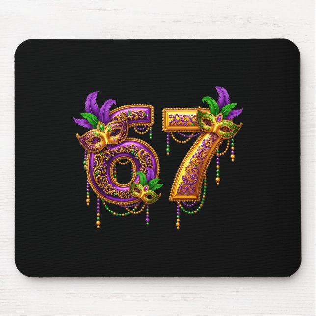 Six Seven Carnaval Festival 67 Meme Funny Mardi Gr Mouse Mat (Front)