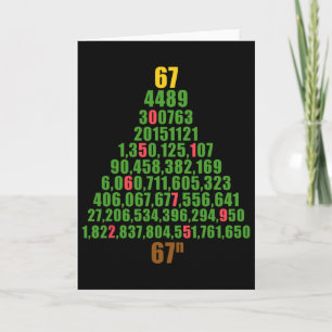 Six Seven Christmas 67 To The Nth Power Funny 6 7 Card