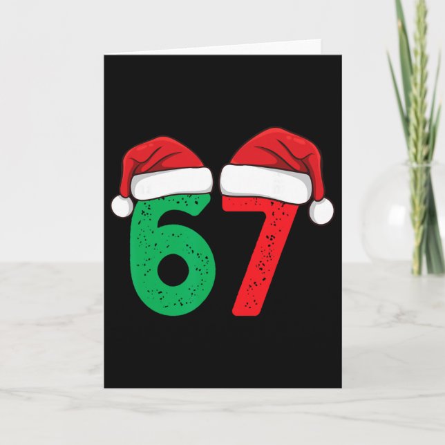 Six Seven Christmas 6 7 Meme Funny Christmas  Card (Front)