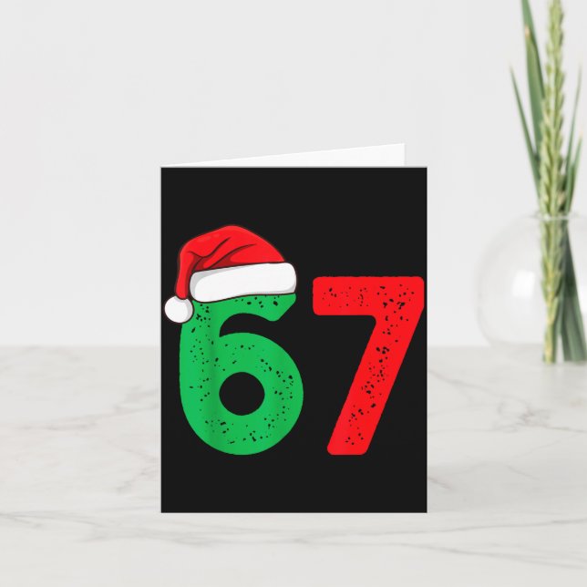 Six Seven Christmas 6 7 Meme Funny Christmas  Card (Front)
