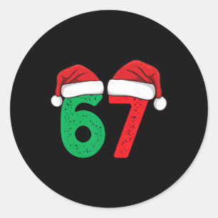 Six Seven Christmas 6 7 Meme Funny Christmas Classic Round Sticker