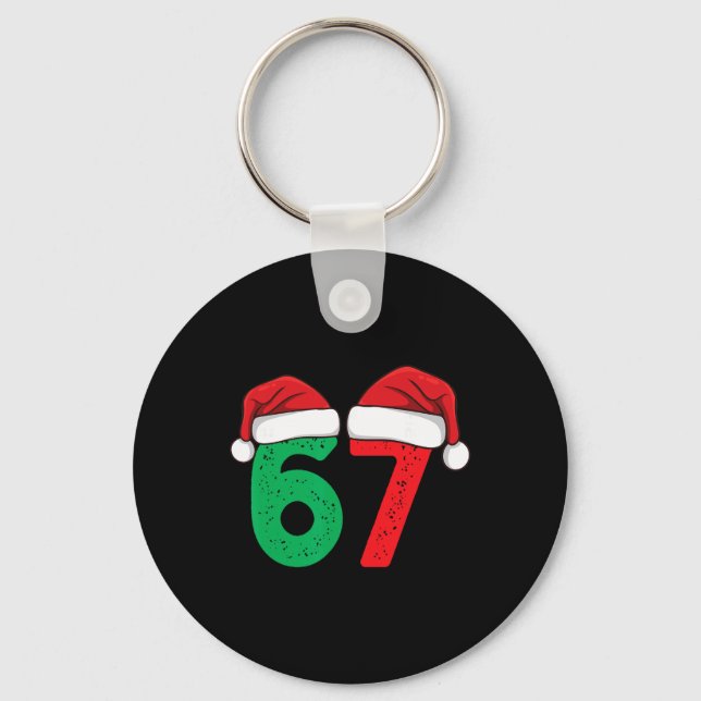Six Seven Christmas 6 7 Meme Funny Christmas  Key Ring (Front)