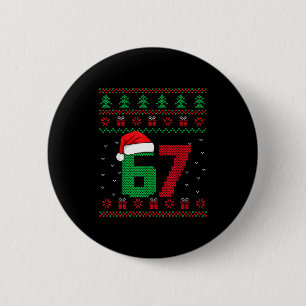 Six Seven Christmas 6 7 Ugly Christmas Sweater 6 Cm Round Badge