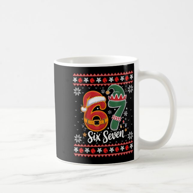 Six Seven Christmas 6 7 Ugly Christmas Sweater Boy Coffee Mug (Right)