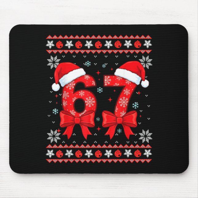 Six Seven Christmas 6 7 Ugly Christmas Sweater Boy Mouse Mat (Front)