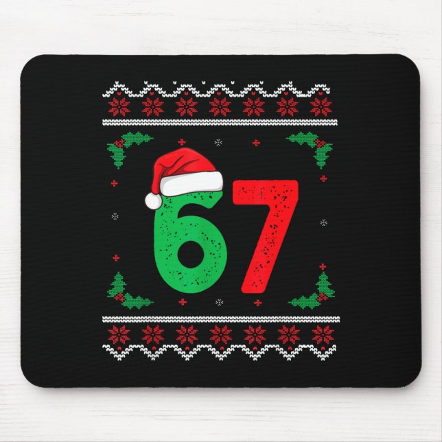 Six Seven Christmas 6 7 Ugly Christmas Sweater  Mouse Mat (Front)
