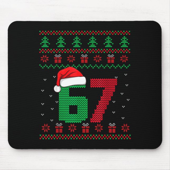 Six Seven Christmas 6 7 Ugly Christmas Sweater  Mouse Mat (Front)