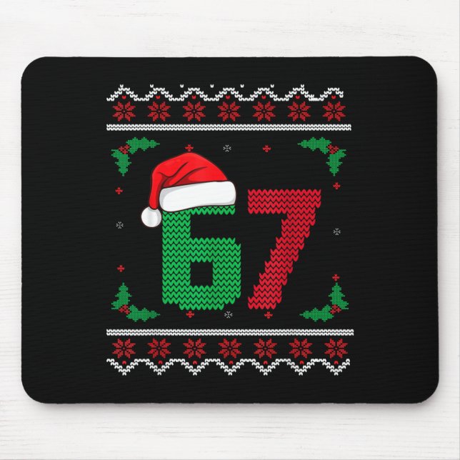 Six Seven Christmas 6 7 Ugly Christmas Sweater  Mouse Mat (Front)