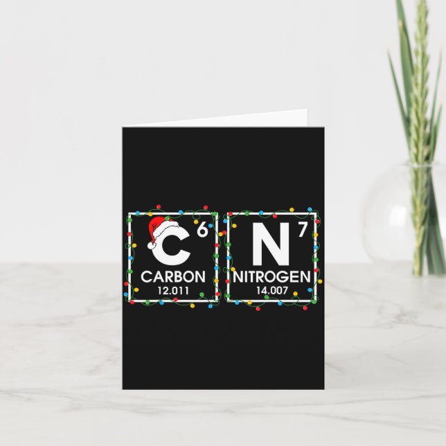 Six Seven Christmas Carbon Nitrogen 67 Funny Scien Card (Front)