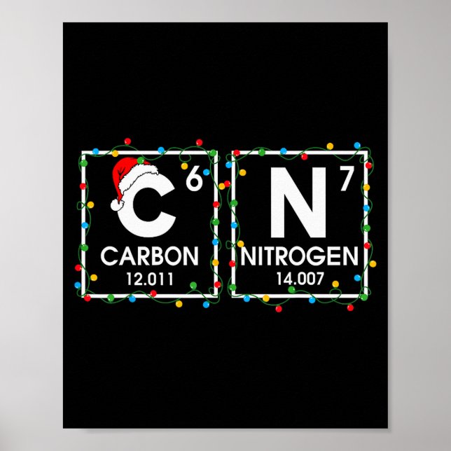 Six Seven Christmas Carbon Nitrogen 67 Funny Scien Poster (Front)
