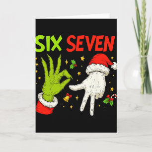 Six Seven Christmas Funny 6 7 Meme Xmas Card