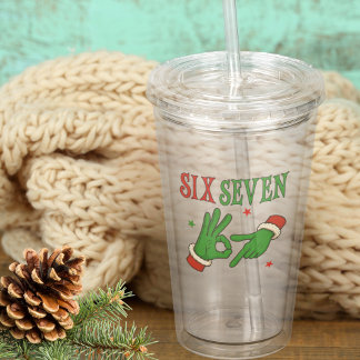 Six Seven Christmas Hands Meme Acrylic Tumbler