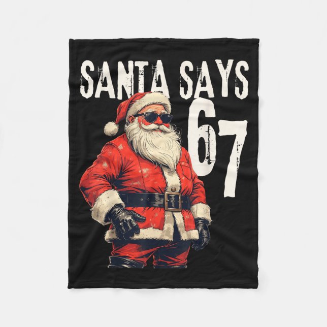 Six Seven Christmas Meme 67 Funny  Fleece Blanket (Front)