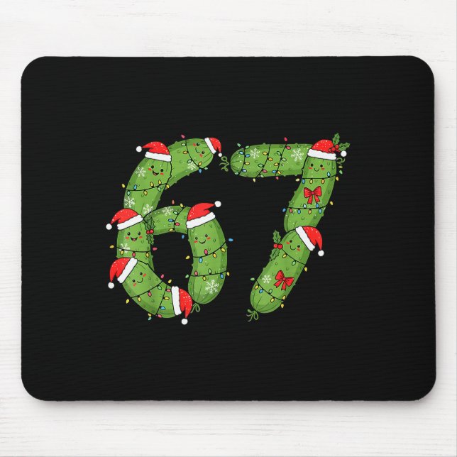 Six Seven Christmas Pickle Funny Holiday 67 Meme  Mouse Mat (Front)