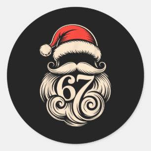 Six Seven Christmas Santa Meme 6 7 Holiday Humor D Classic Round Sticker