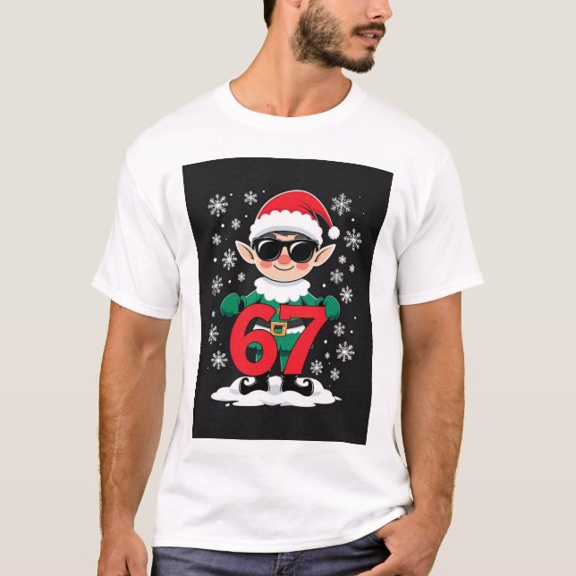 Six Seven Christmas Tee Cool Elf 6 7 Meme (Front)