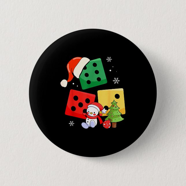 Six Seven Christmas Three Dice Santa Hat 67 Meme  6 Cm Round Badge (Front)