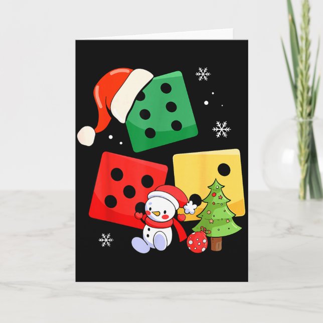 Six Seven Christmas Three Dice Santa Hat 67 Meme  Card (Front)