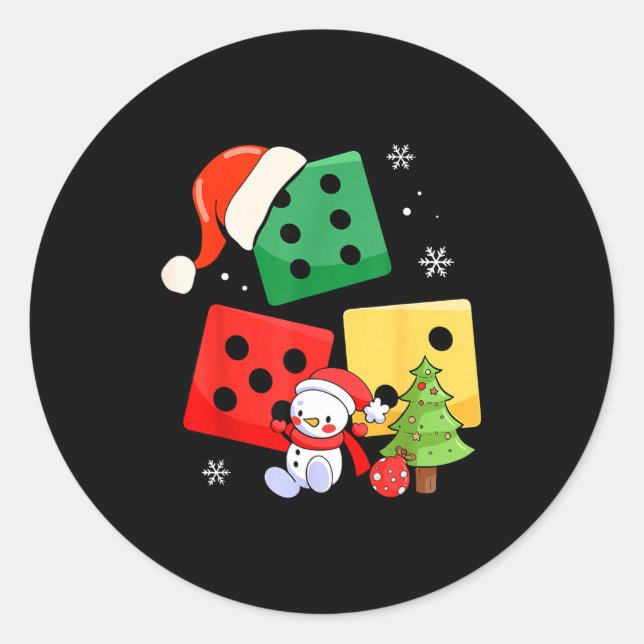 Six Seven Christmas Three Dice Santa Hat 67 Meme  Classic Round Sticker (Front)