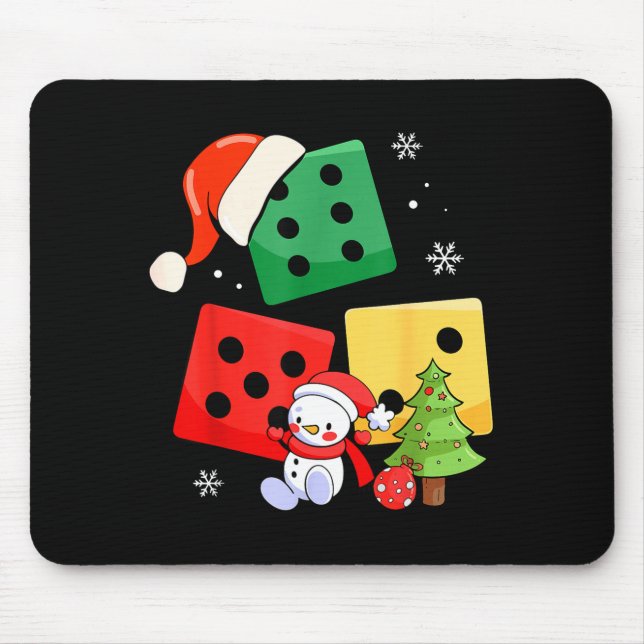 Six Seven Christmas Three Dice Santa Hat 67 Meme  Mouse Mat (Front)