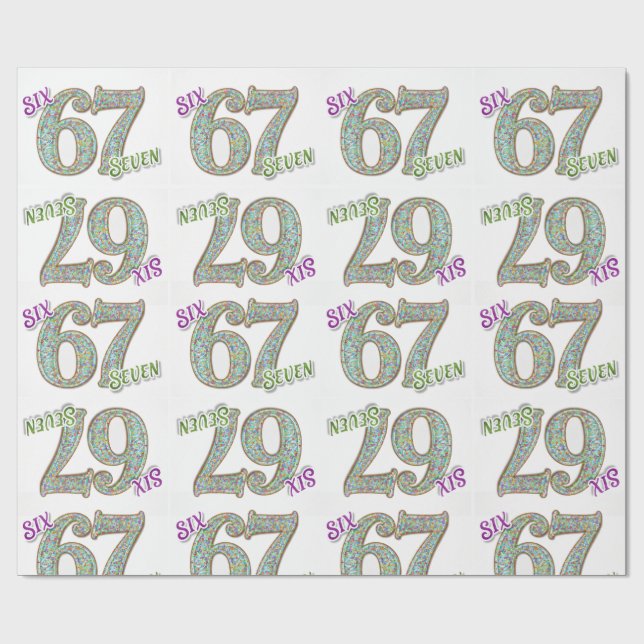 Six Seven, Confetti Birthday Wrapping Paper (Flat)