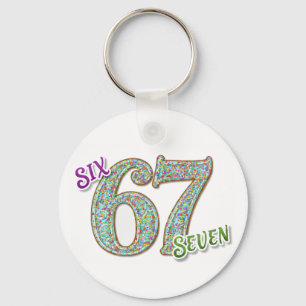 Six Seven Confetti Brain Rot Key Ring