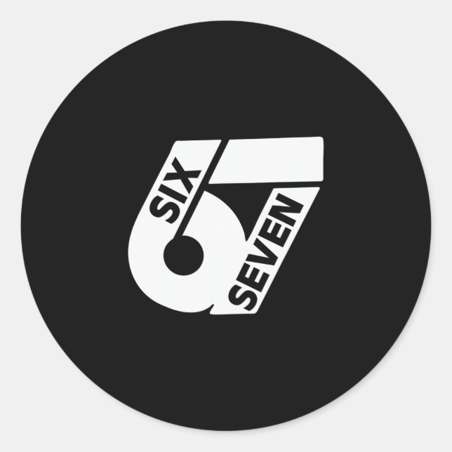 Six Seven Cool Meme 67 Funny Number  Classic Round Sticker (Front)