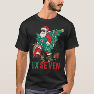 Six Seven Cool Santa Christmas Tree Meme T-Shirt