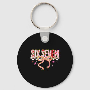 Six Seven Coquette Bow Women Girl Funny Valentines Key Ring