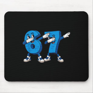 Six Seven Dabbing Cool Meme 67 Funny Dab Number Mouse Mat