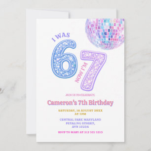 Six Seven Disco Glam 67 Kids Birthday Party Invitation