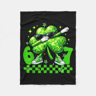 Six seven disco shamrock st patricks day 67 meme fleece blanket