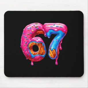 Six Seven Donut Ice Cream Drip Cool Meme Funny 67  Mouse Mat