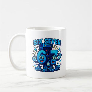 Six Seven Fun Cartoon Number Character Art Coffee Mug