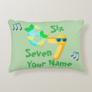 Six Seven Fun Music Time Signature With Notes Decorative Cushion
