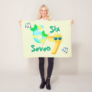 Six Seven Fun Music Time Signature With Notes Fleece Blanket