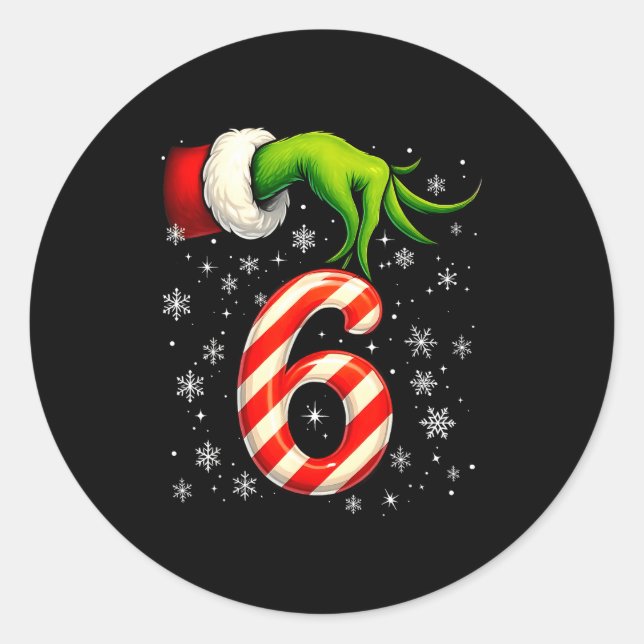Six Seven Funny Christmas Couple Matching Meme  Classic Round Sticker (Front)