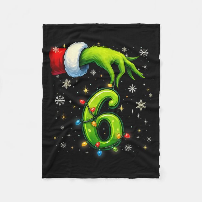 Six Seven Funny Christmas Meme Couple Matching  Fleece Blanket (Front)