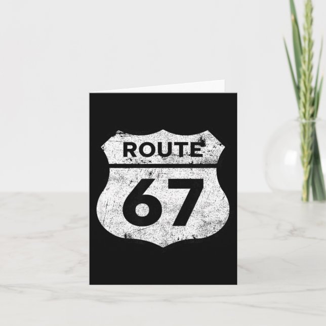 Six Seven Funny Route 67 Road Sign 6 7 Meme Men Wo Card (Front)