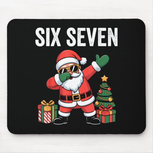 Six Seven Funny Santa Christmas 67 Meme  Mouse Mat (Front)