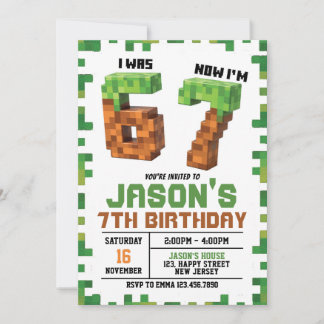 Six Seven Game Birthday Invitation. game Invite